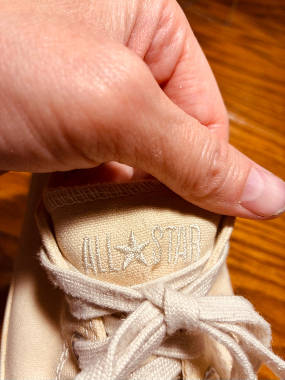 Converse All Star Low Profile Leather Insole Canvas Toe Sneakers Cream Men’s 11 - Picture 9 of 16